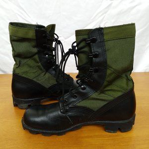 Vintage McRae Footwear Combat Military Boots Vietnam Jungle Green Black